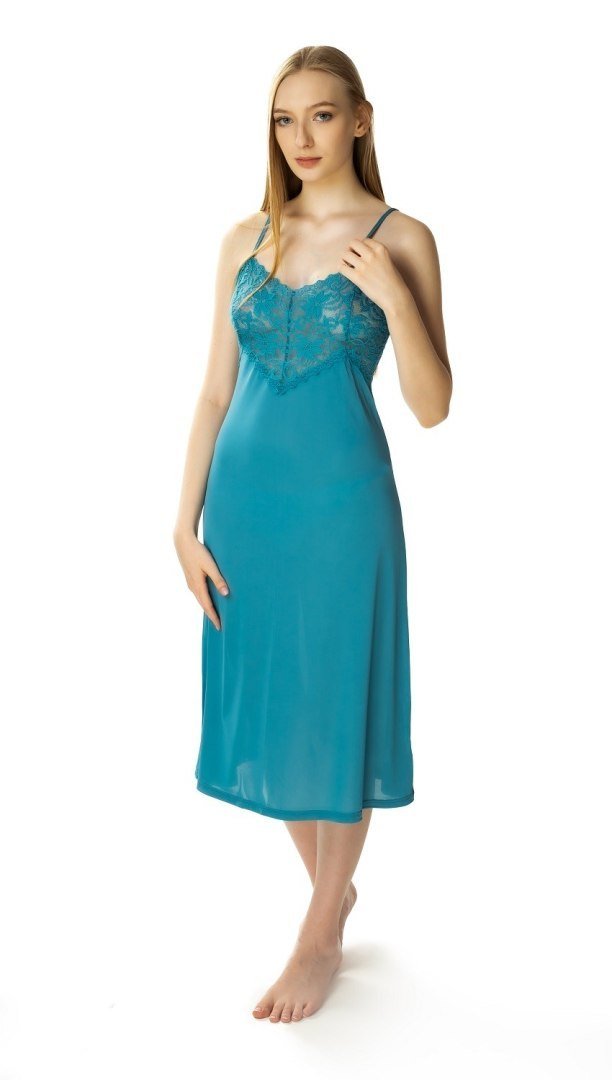 Szykowna koszula nocna Flamenco : Kolor - Morski, Rozmiar - 50