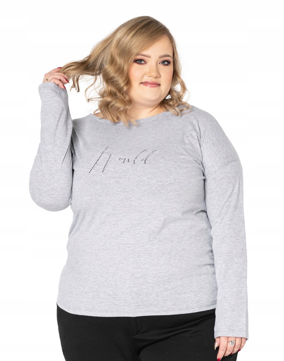 Duża Bluzka Damska Koszulka Długi Rękaw 215-03 XXL