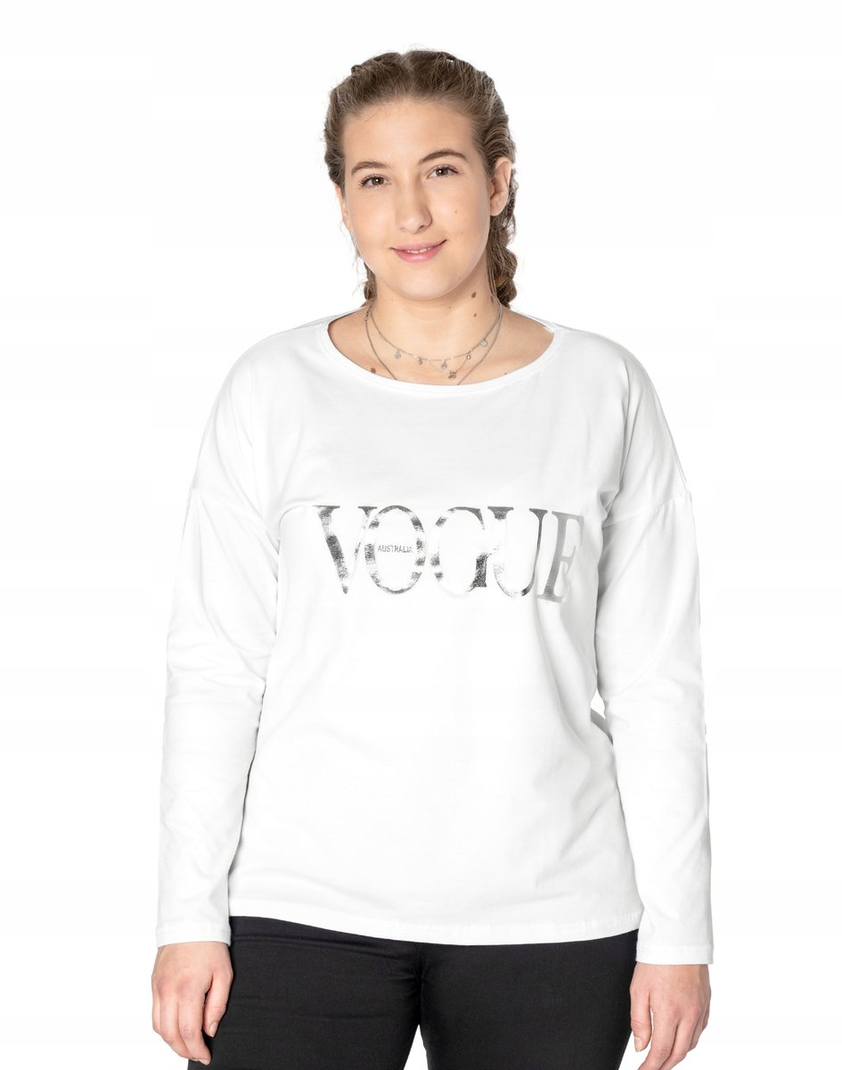 Duża Bluzka Damska Koszulka Długi Rękaw 218-01 3XL