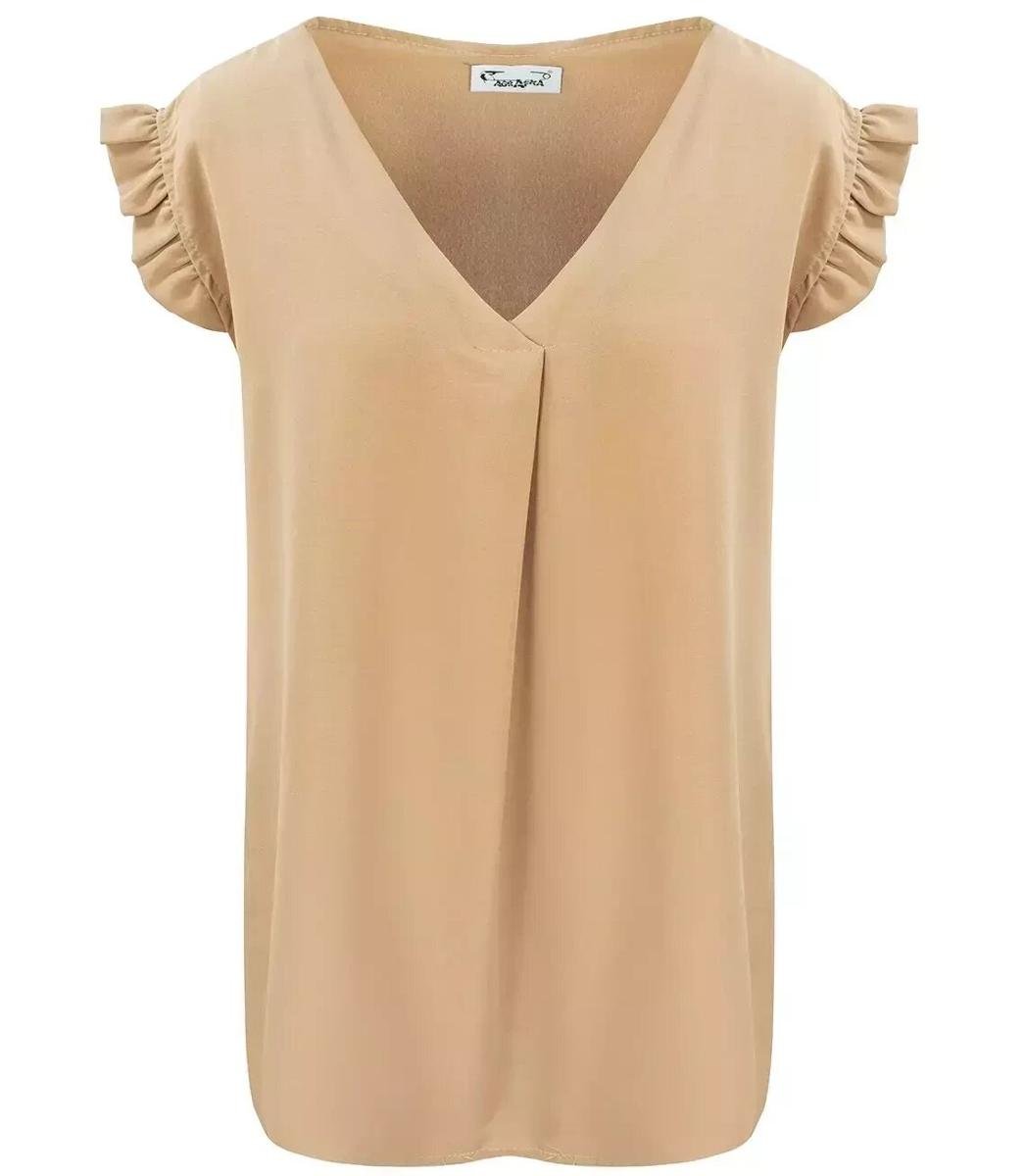 Bluzka koszulka dekolt V krótki rękaw-5XL/6XL