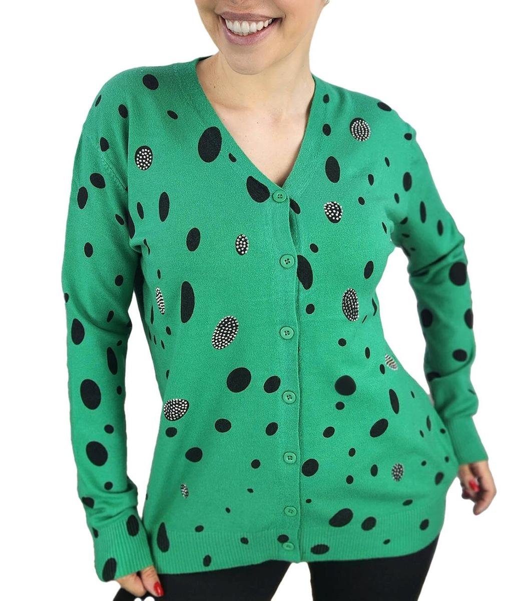 Krótki sweter w kropki i cyrkonie LIZA-S/M