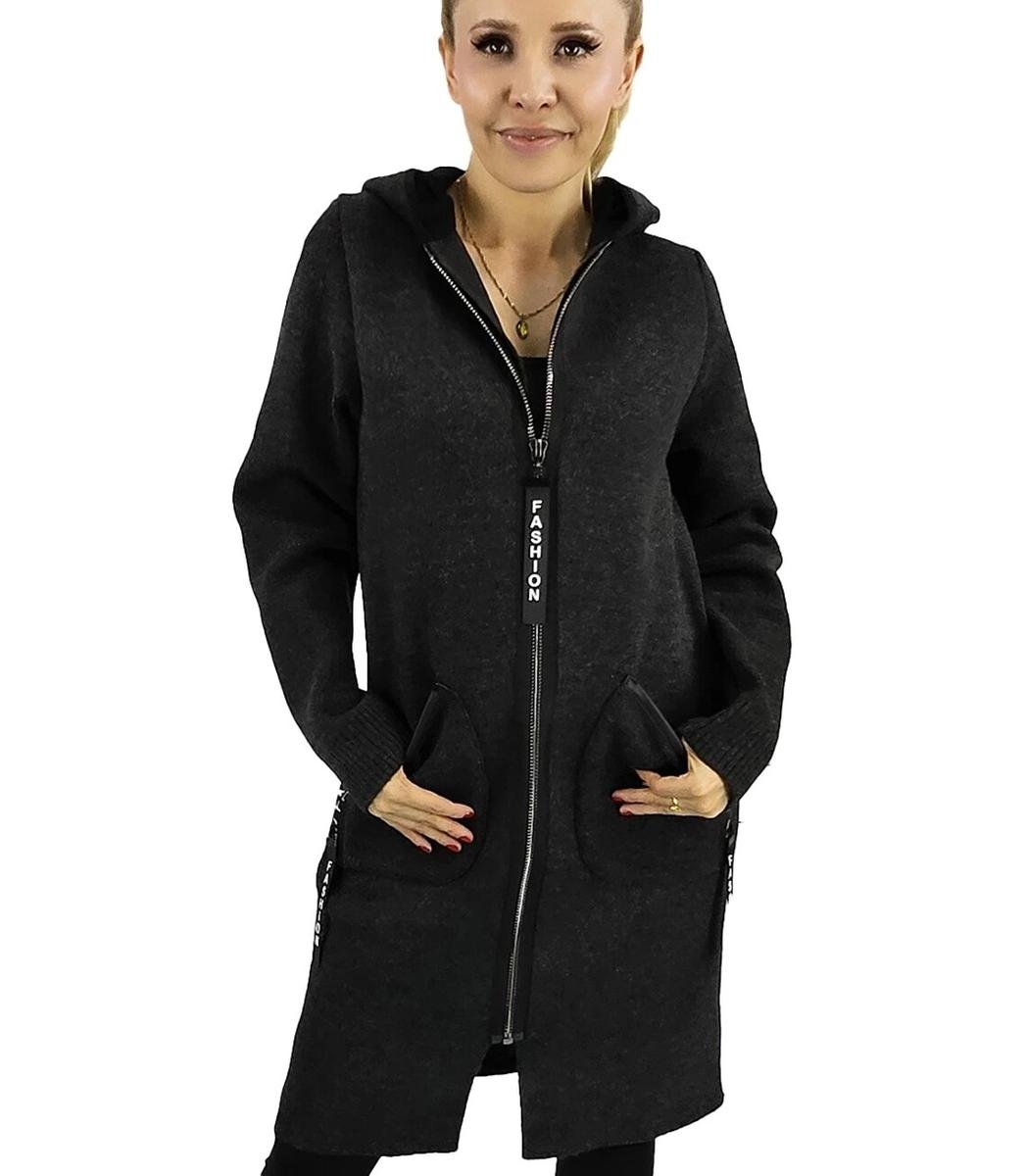 Dzianinowy płaszcz przejściowy kardigan LEA-S