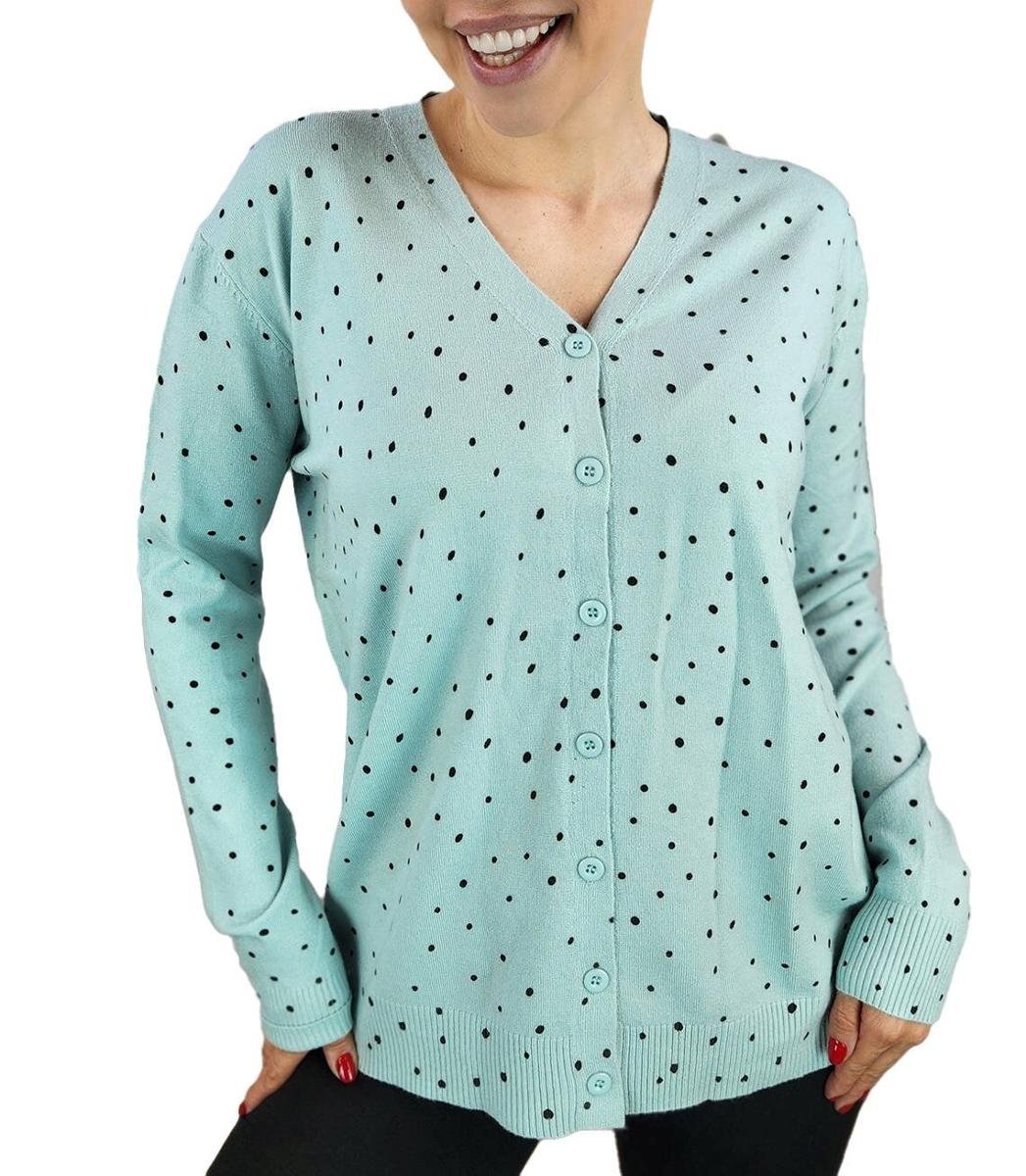 Klasyczny sweter kardigan w groszki NELA-S/M