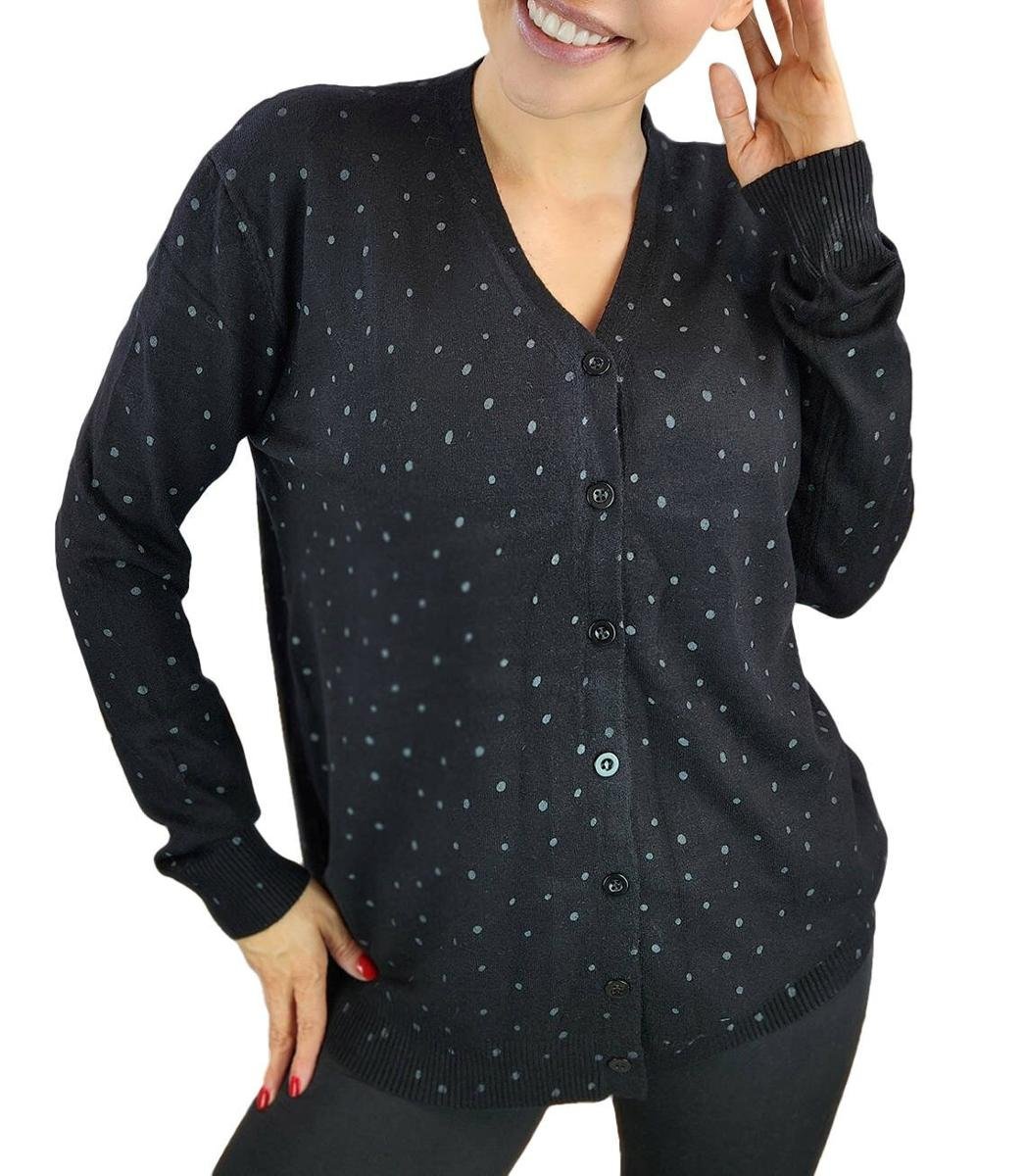 Klasyczny sweter kardigan w groszki NELA-S/M