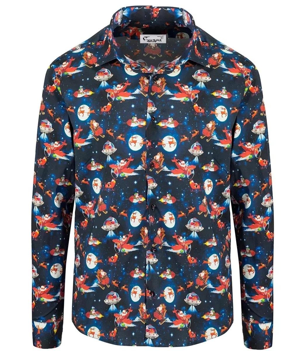 Męska koszula w MIKOŁAJE slim fit dopasowana-43/44