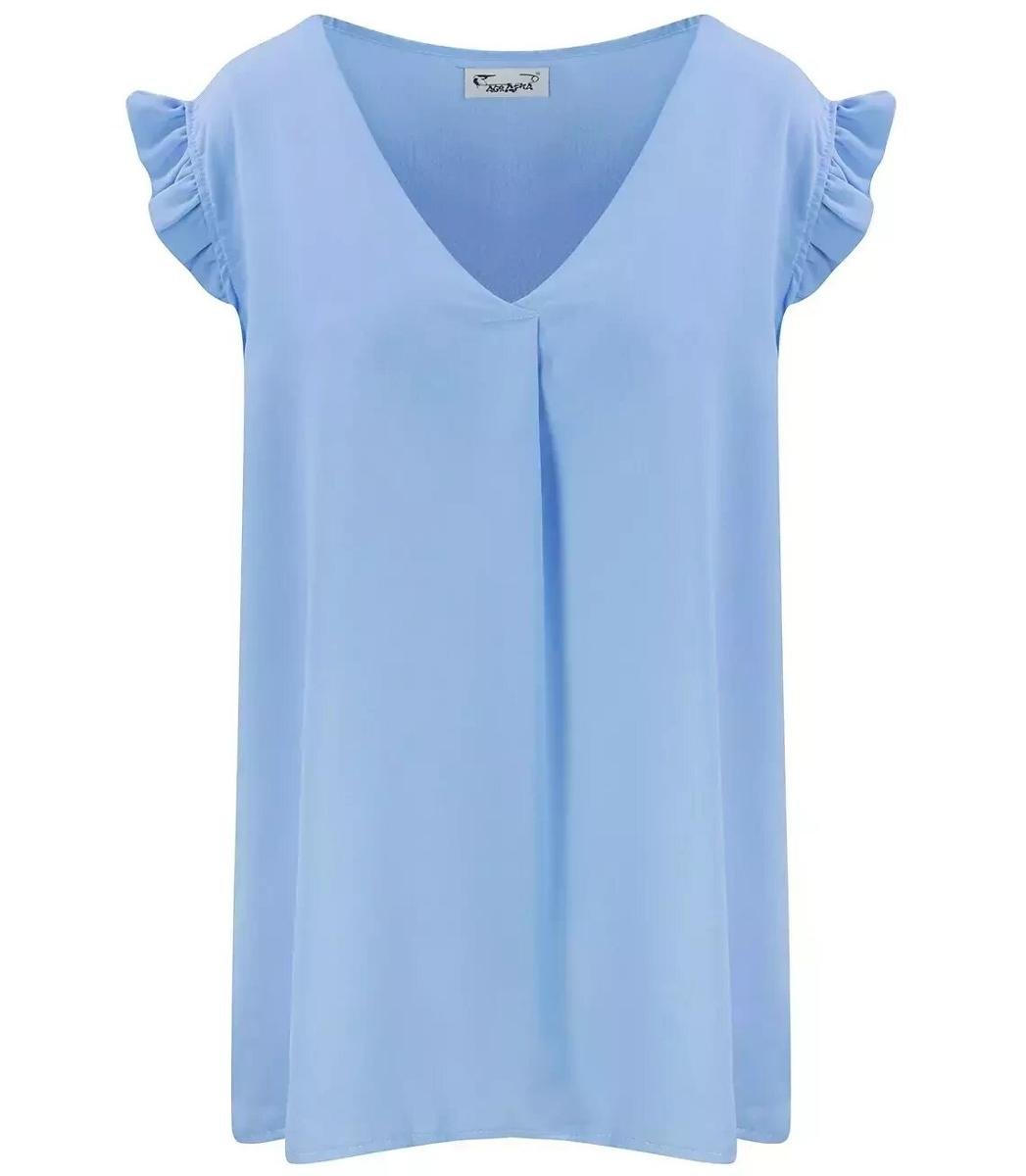 Bluzka koszulka dekolt V krótki rękaw-3XL/4XL