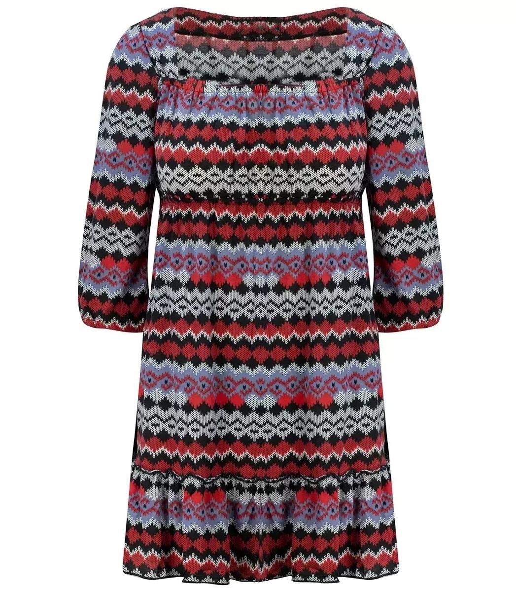 Bluzka tunika sukienka etno print boho letnia-S