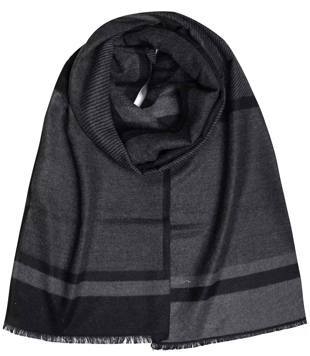 Szal męski szalik z frędzelkami we wzory