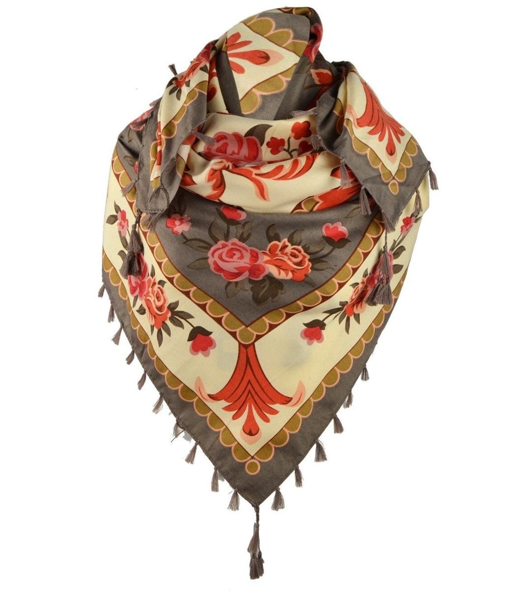 Piękna barwna chusta w kwiaty FOLK style