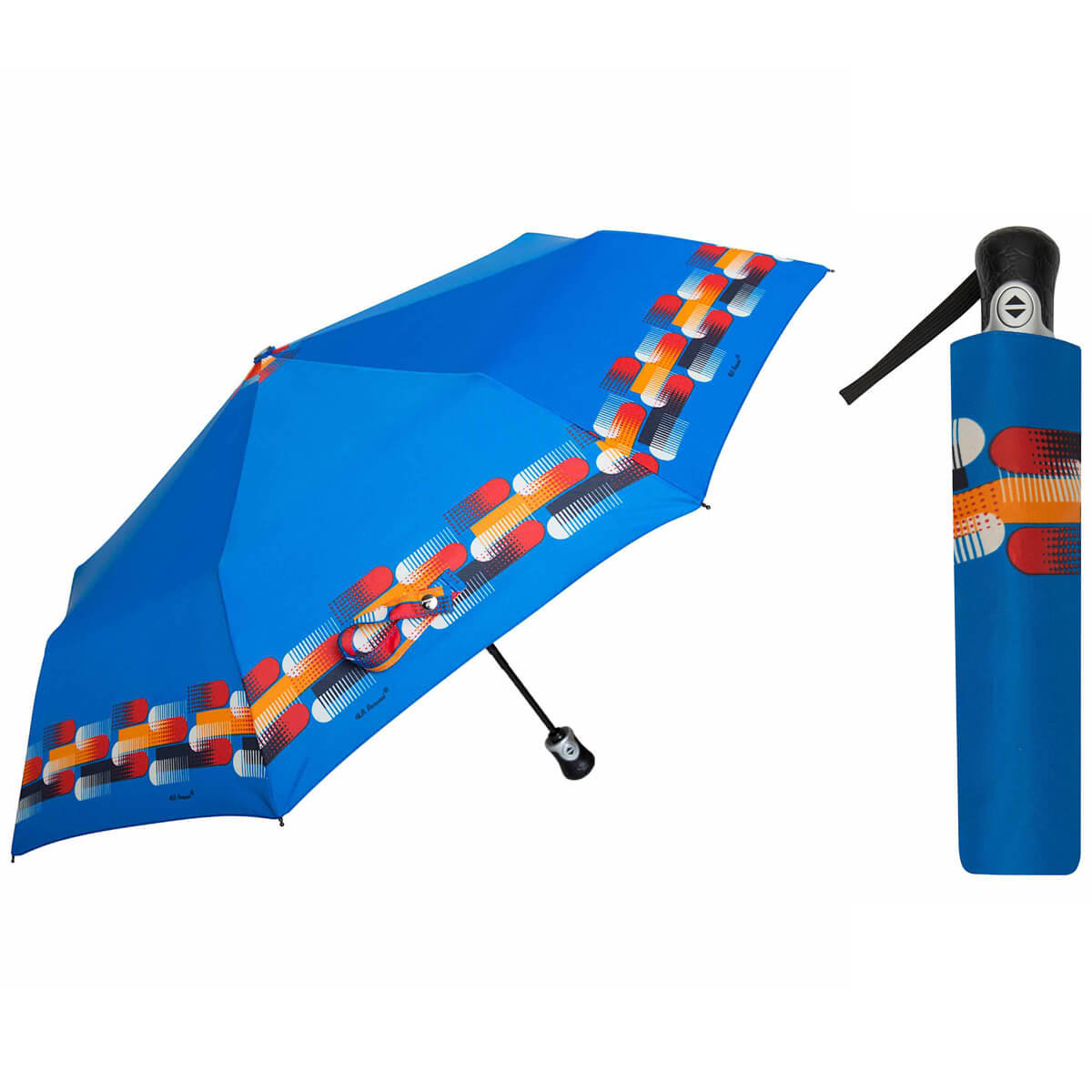 Automatyczna parasolka damska marki Parasol, skórzana rączka