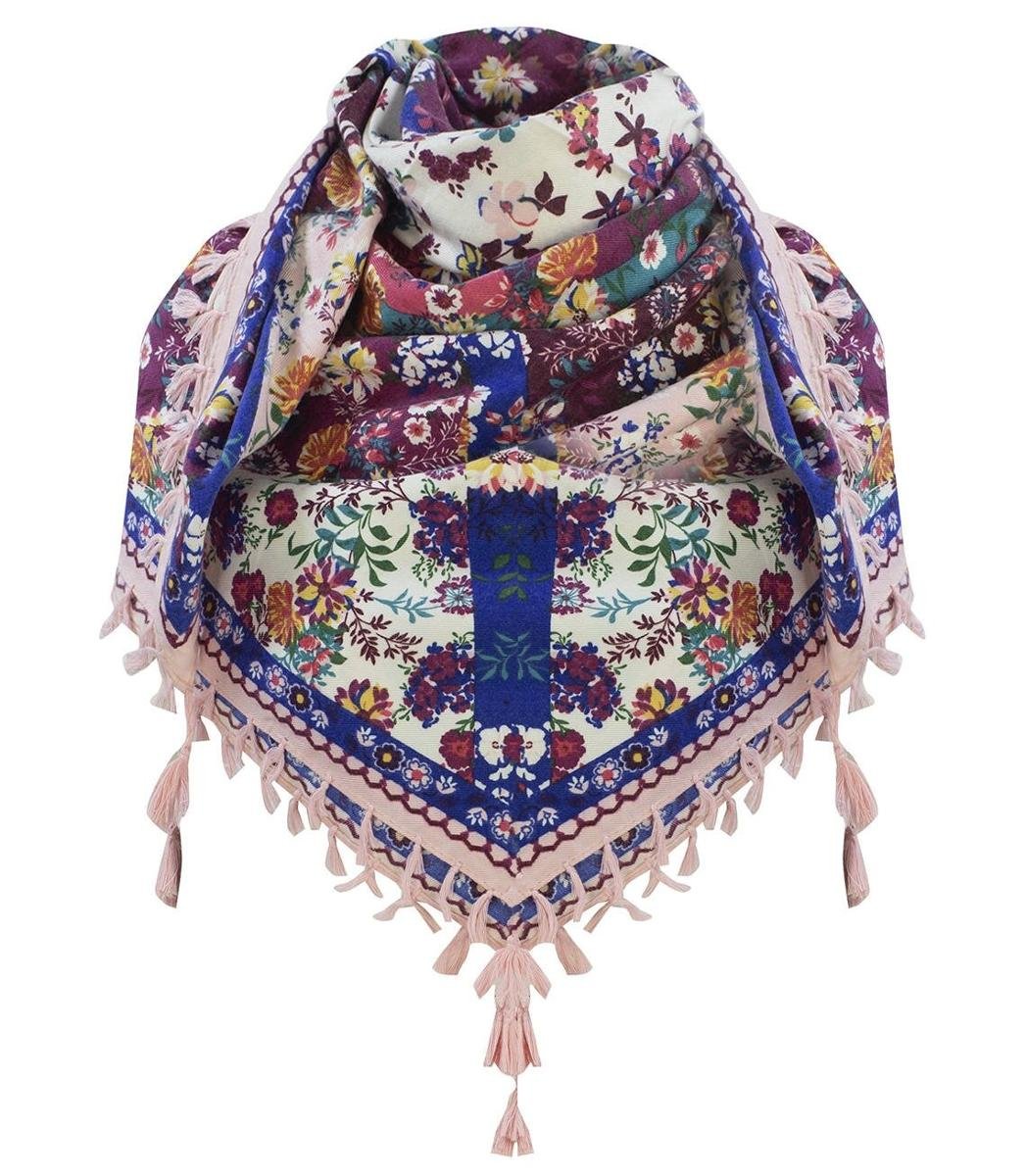 Niepowtarzalna barwna chusta folk BOHO kwiaty