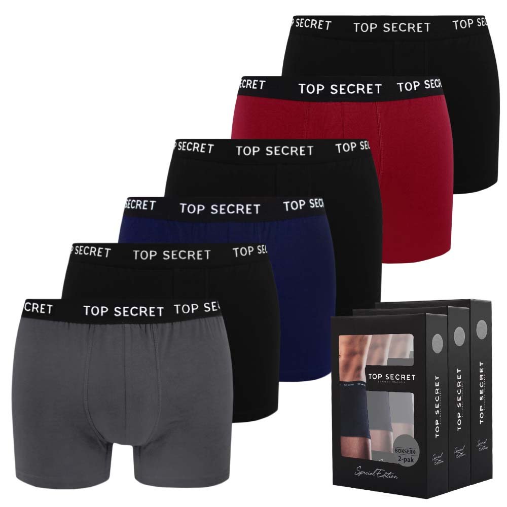 TOP SECRET Męskie Bawełniane Bokserki 6pak Rozmiar XL