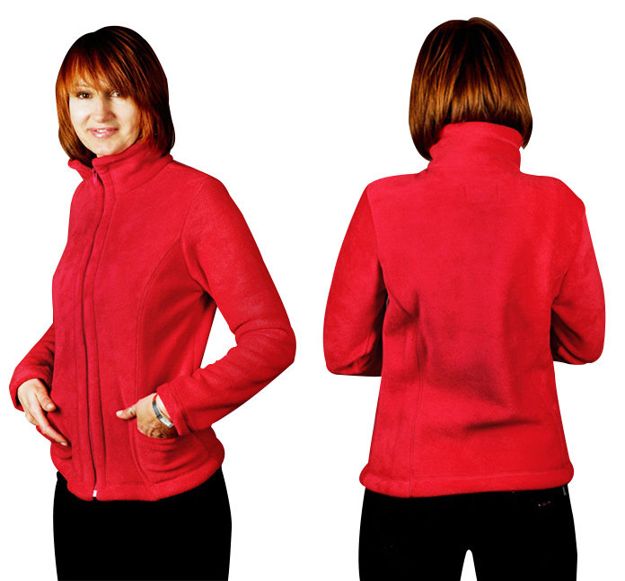 Bluza Polarowa Damska Ciepła POLAR MAX02 XXL czerwona