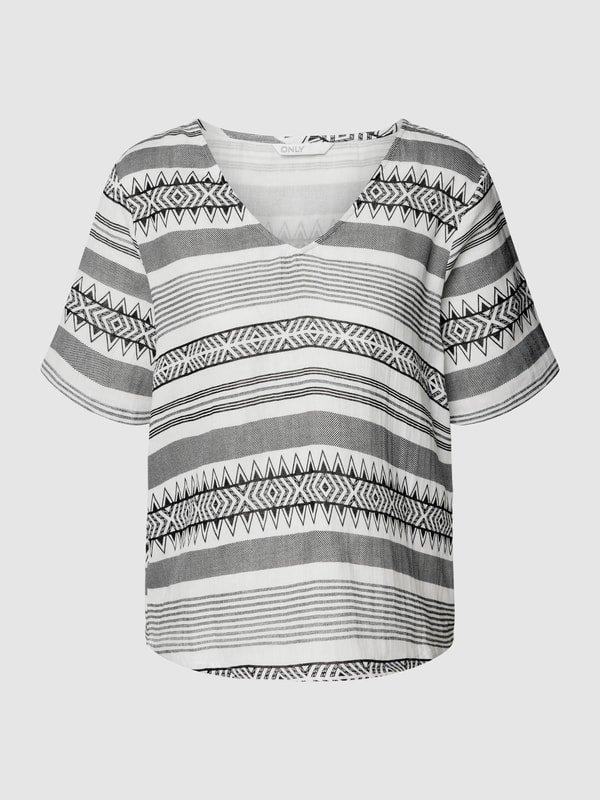 Only czarno biała wzorzysta bluzka S