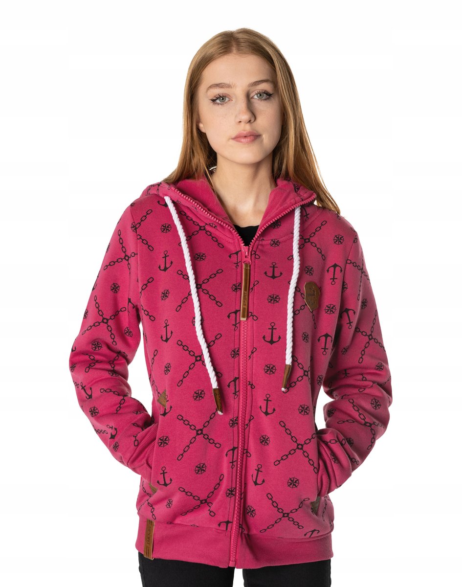 Ciepła Gruba Bluza Damska Rozsuwana z Kapturem Ocieplana Polar 46494-02 3XL