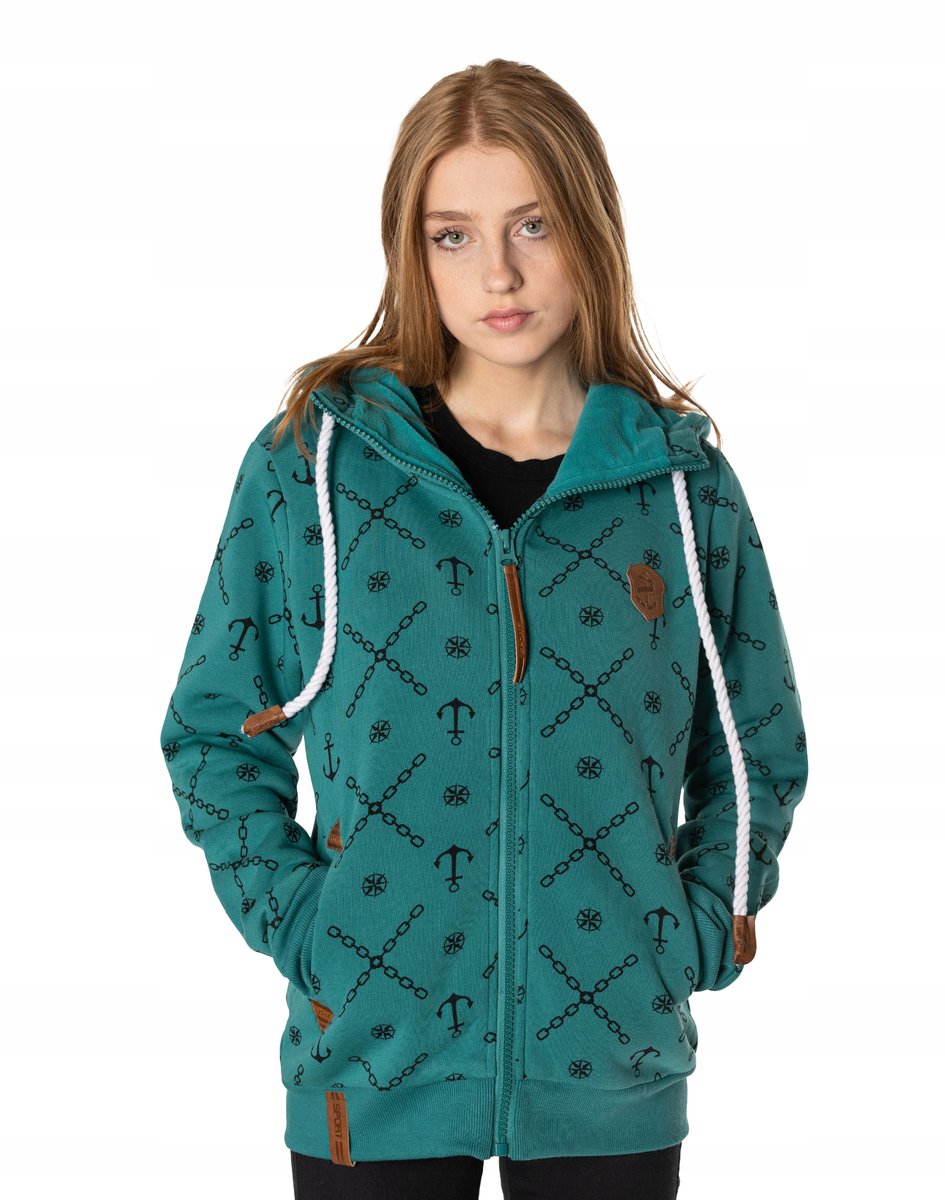 Ciepła Gruba Bluza Damska Rozsuwana z Kapturem Ocieplana Polar 46494-03 XXL