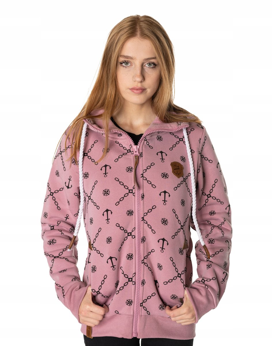 Ciepła Gruba Bluza Damska Rozsuwana z Kapturem Ocieplana Polar 46494-04 XL