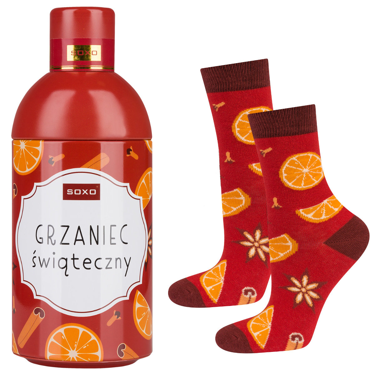 Skarpetki damskie kolorowe SOXO Grzaniec w butelce-35–40