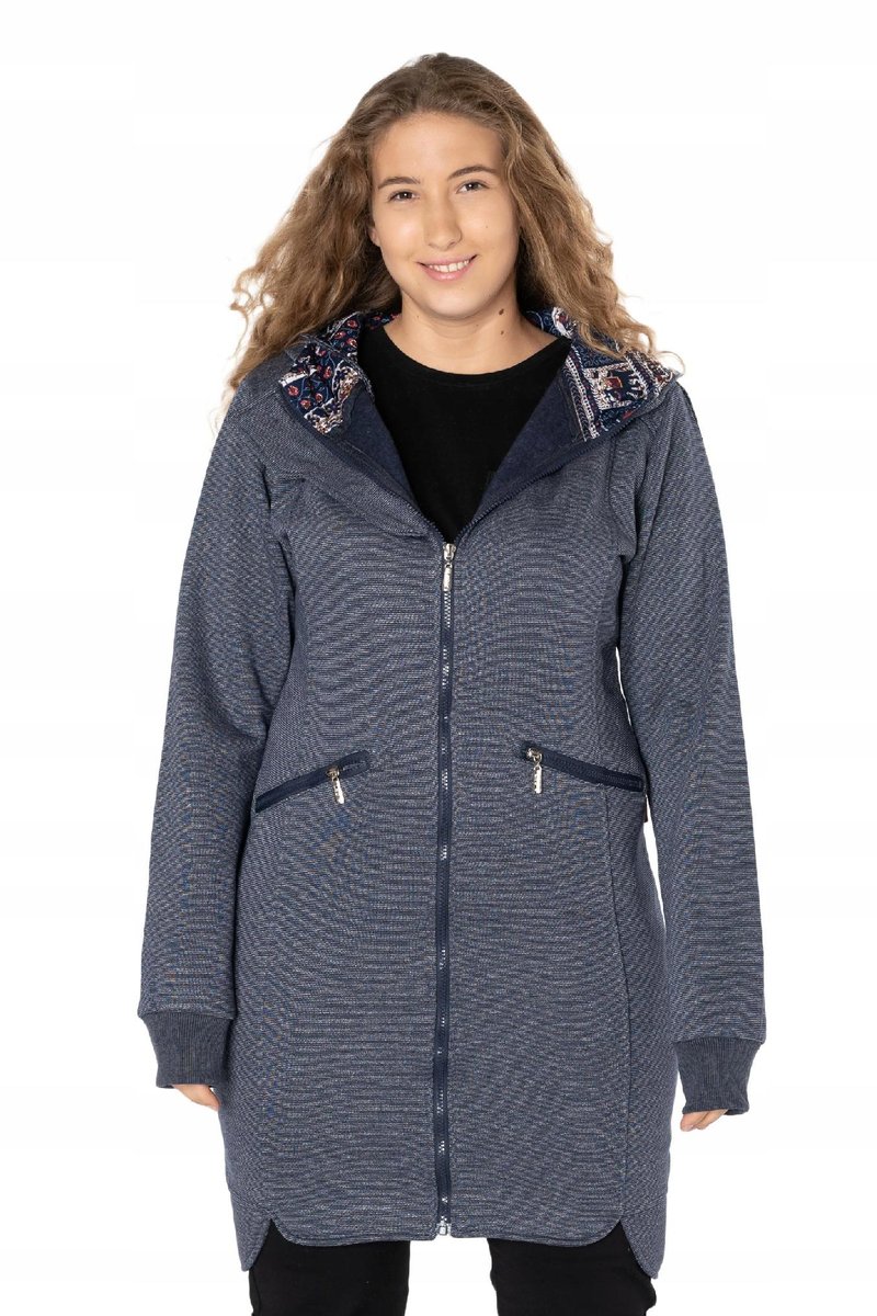 Ciepła Długa Bluza Tunika Dresowa Damska 209-2 r S