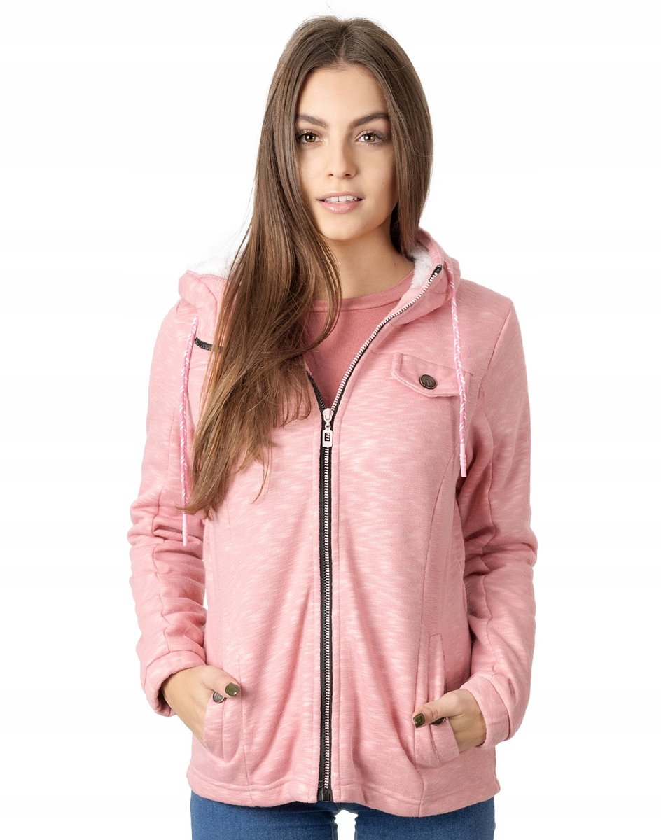 Bluza Damska Ocieplana Futerkiem 57868 r M różowa