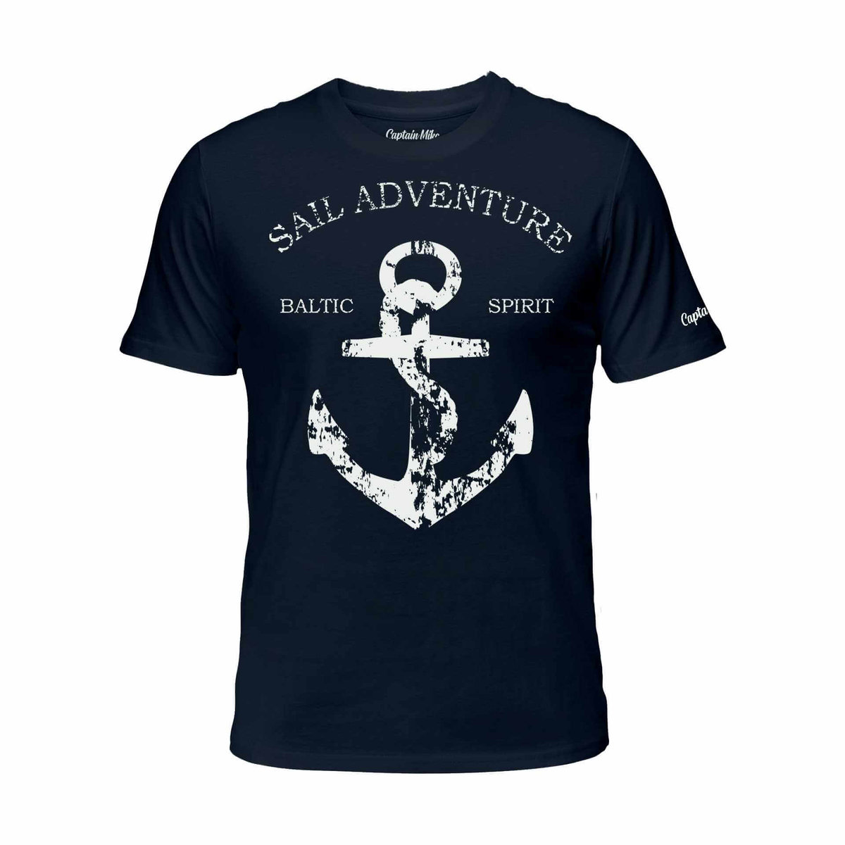 Koszulka męska bawełniana granatowa z nadrukiem, T-shirt Captain Mike r.L