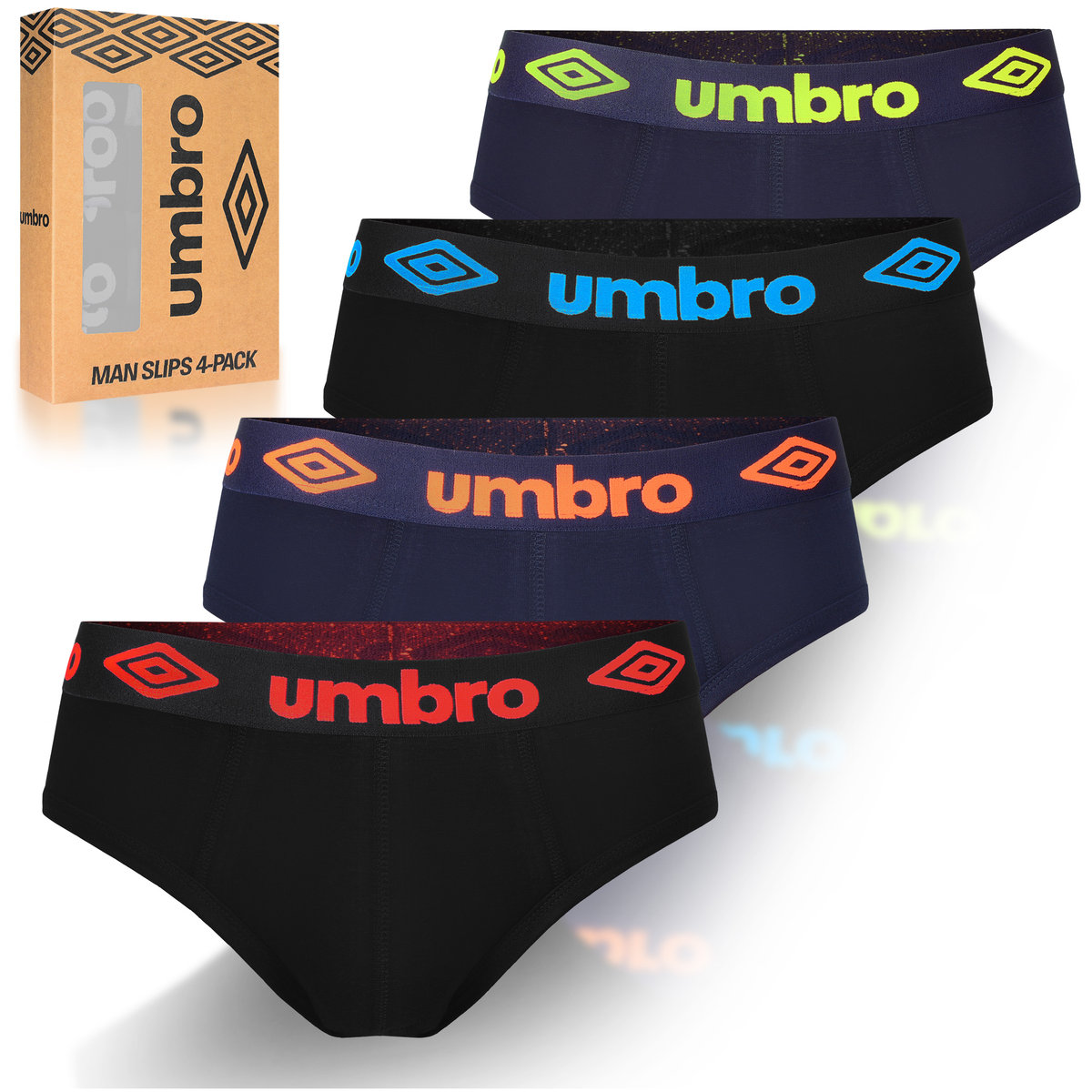 Umbro Slipy Majtki Męskie Bawełniane 4 sztuki Rozmiar XXL