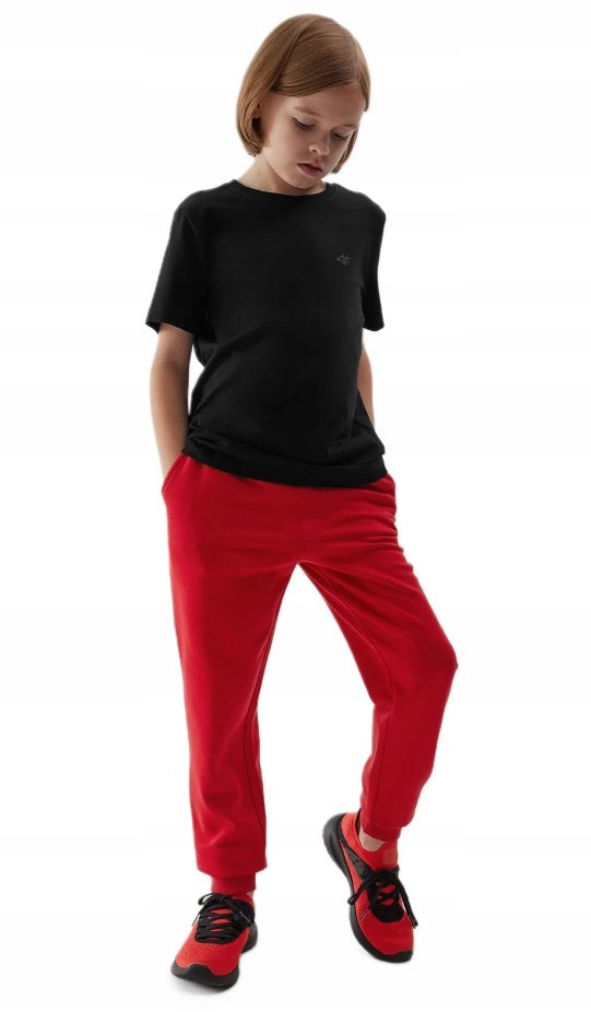 KOSZULKA 4F T-SHIRT DZIECIĘCA GŁADKA BAWEŁNIANA SZKOŁA CZARNA r. 152