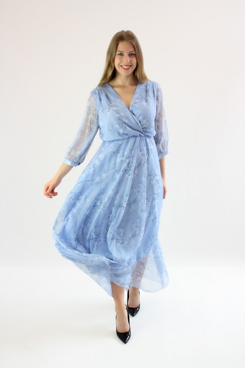 Delikatna sukienka maxi w gałązki Chiara 36