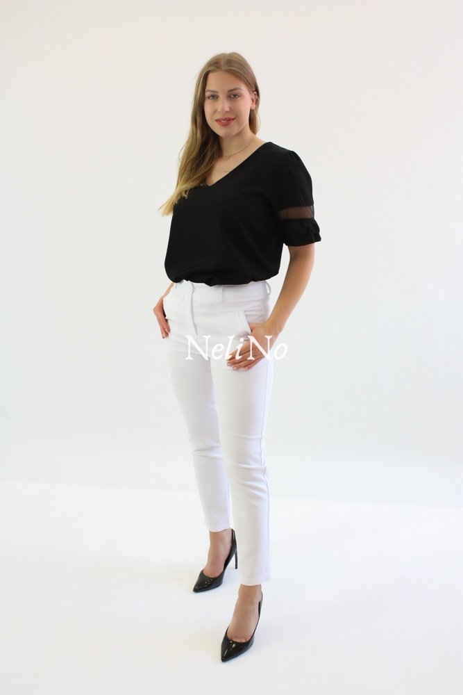 Eleganckie spodnie Sawanna Białe 38