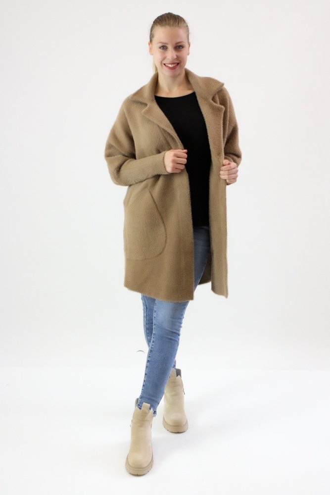 Klasycznym płaszcz Alpaka Marcela Standard Karmelowy UNI