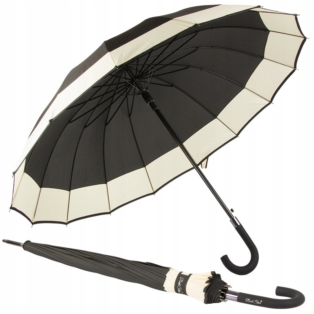 ELEGANCKI DUŻY PARASOL RZĄDOWY MOCNY XXL ANTYPOŚLIZGOWA RĄCZKA AUTOMATYCZNY