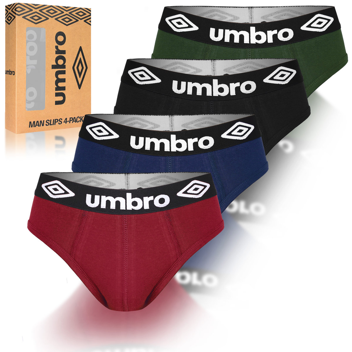 Umbro Slipy Majtki Męskie Bawełniane 4 sztuki Rozmiar L