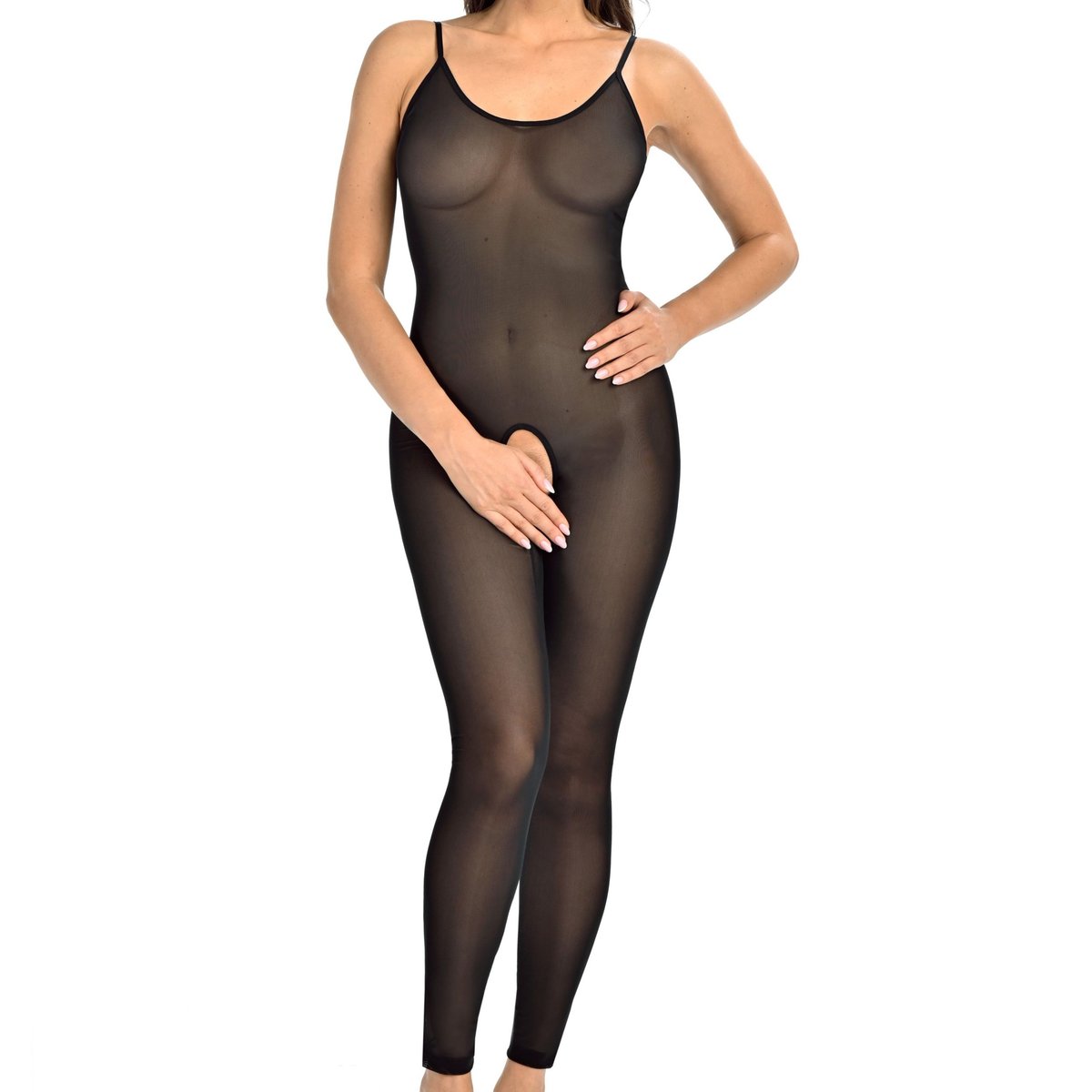 Bodystocking Body Siateczkowe Z Odkrytymi Plecami Sandy Czarny Teyli