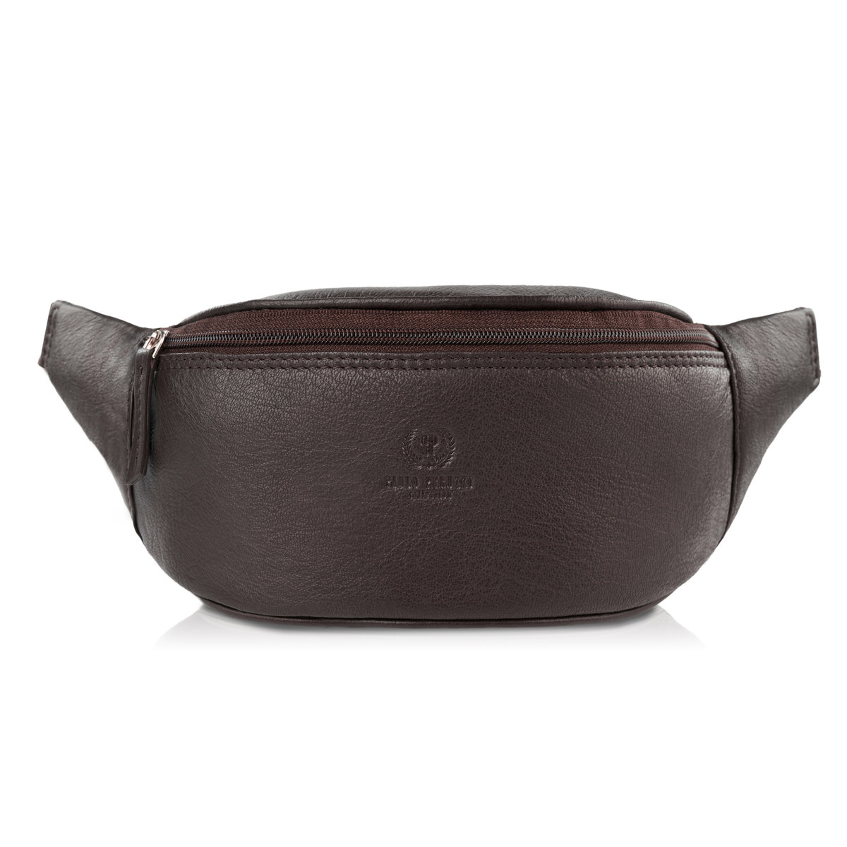 SASZETKA MĘSKA NA PAS SKÓRZANA NERKA BRĄZOWA PAOLO PERUZZI T-89-BR