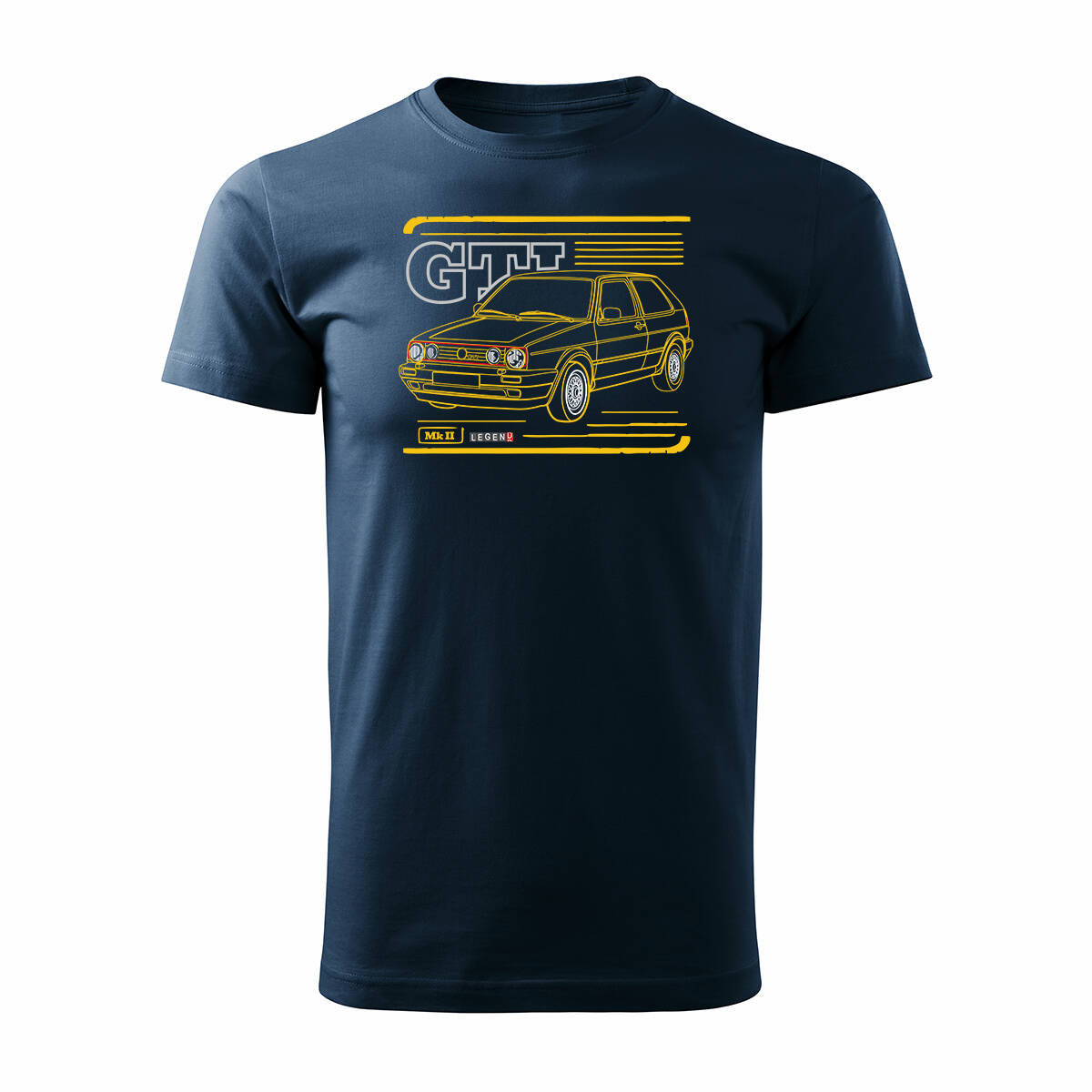 Koszulka z samochodem VW Golf 2 II męska granatowa REGULAR-M