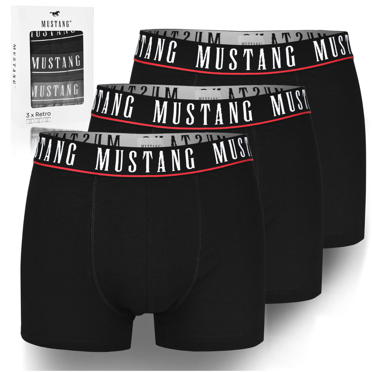 Mustang Bokserki Męskie Bawełniane 3 sztuki 4200 Rozmiar XXL