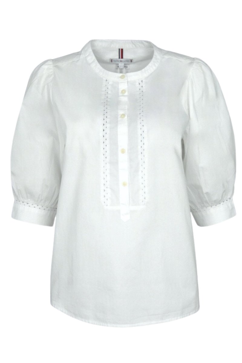 Bluzka damska Tommy Hilfiger Crafted Cotton Henley bawełniana-XXS