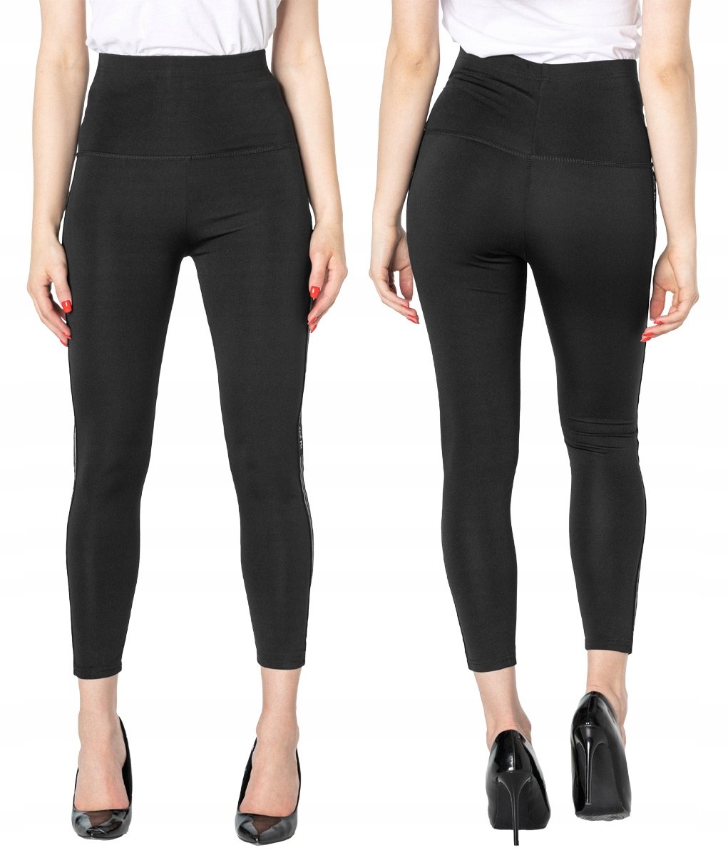 Spodnie Legginsy Getry Damskie z Lampasami 2061 S