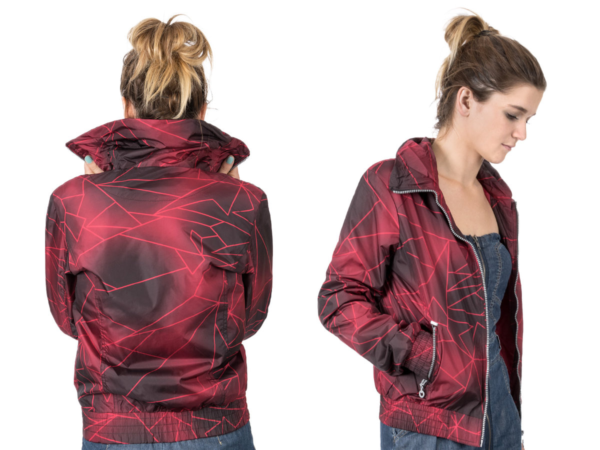 Cienka Kurtka Damska Wiatrówka 1504A r M czerwona