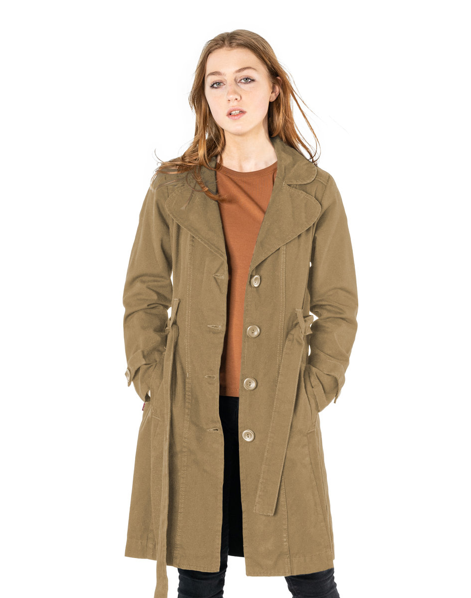 Elegancki Długi Płaszcz Damski Trencz 42P-1 r 36