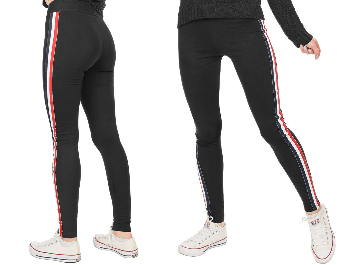Legginsy z Lampasami Getry Damskie Rurki 5001 M/6