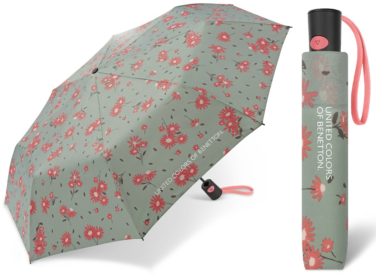 PARASOL PARASOLKA DAMSKA BENETTON MINI AUTOMAT POKROWIEC