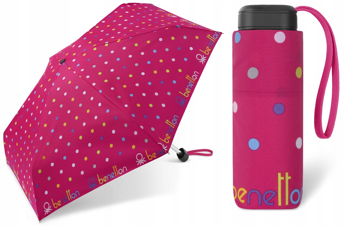 PARASOL PARASOLKA DAMSKA BENETTON SUPER MINI POKROWIEC