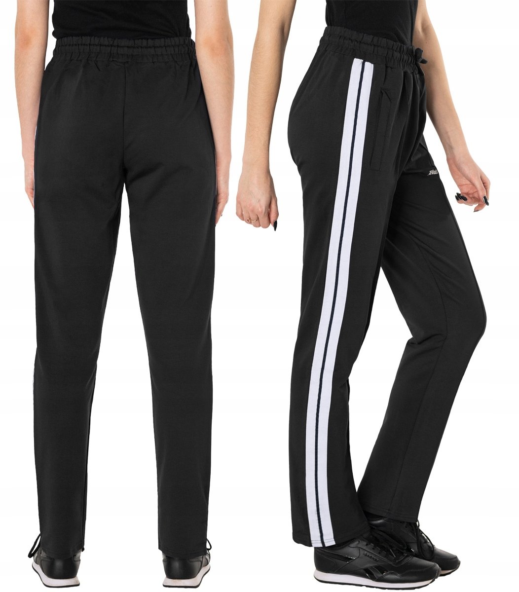 Spodnie Dresowe Sportowe Damskie Lampas 657-1 r L