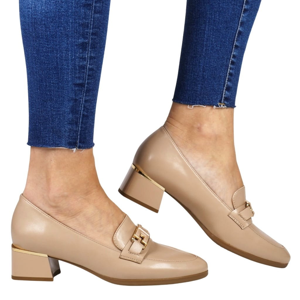 DAMSKIE BUTY WSUWANE MOKASYNY VINCEZA 58274 BEŻOWE