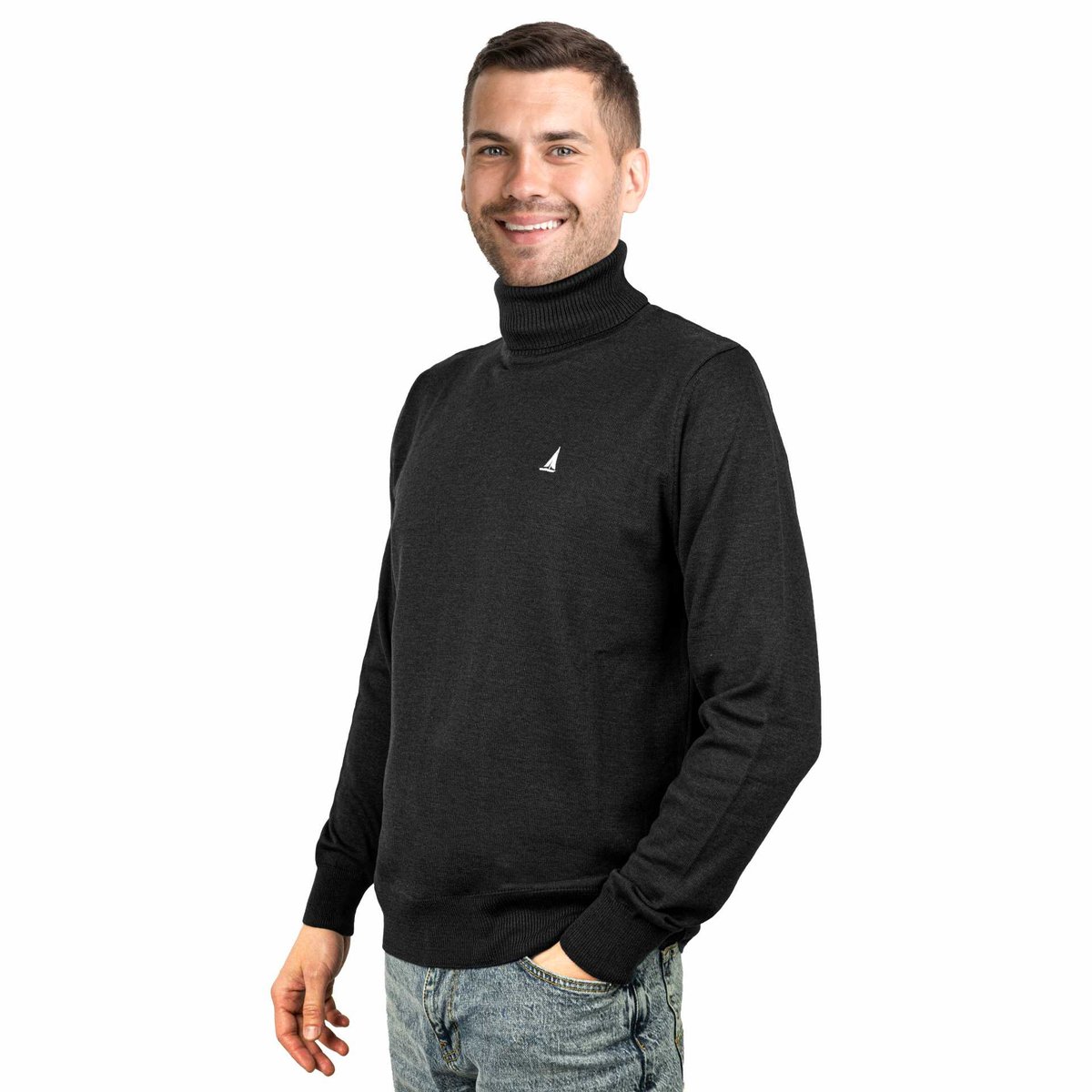 Sweter męski golf czarny rozmiar L