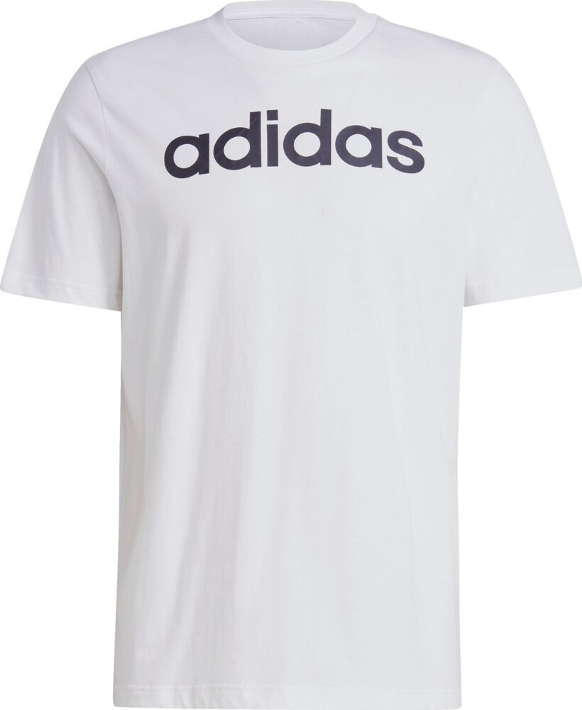 Koszulka męska adidas Essentials Single Jersey Linear Embroidered Logo Tee biała IC9276-2XL