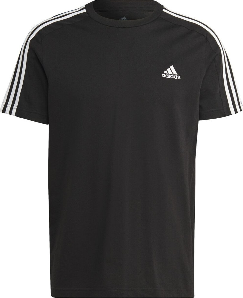 Koszulka męska adidas Essentials Single Jersey 3-Stripes Tee czarna IC9334-XL