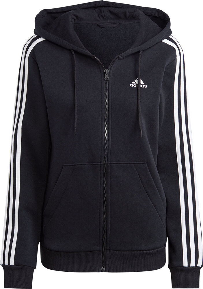 Bluza damska adidas Essentials 3-Stripes Full-Zip Fleece czarna HZ5743-M