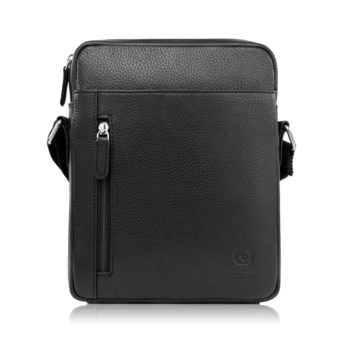 SASZETKA MĘSKA SKÓRZANA NA RAMIĘ CZARNA T-119-BL